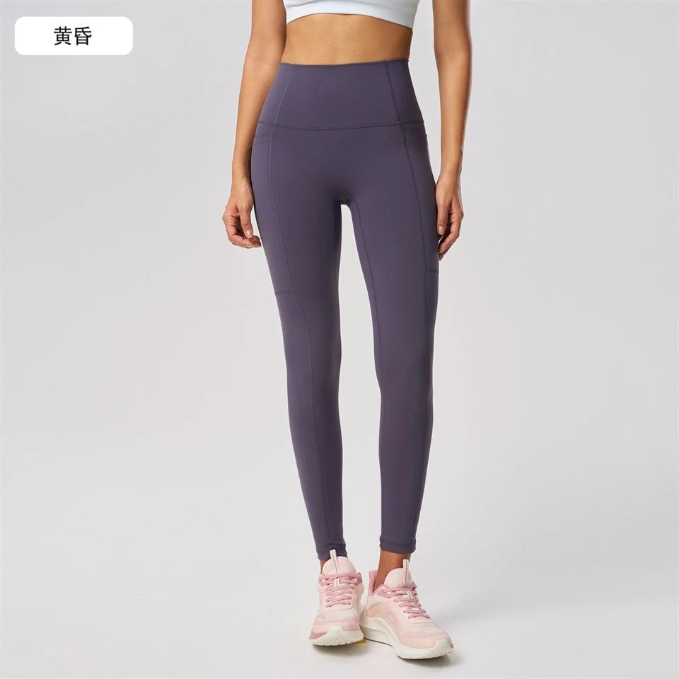 High-Waist Booty-Lifting Leggings 7/8 Length With Pockets Compression Workout Pants For Yoga & Gym