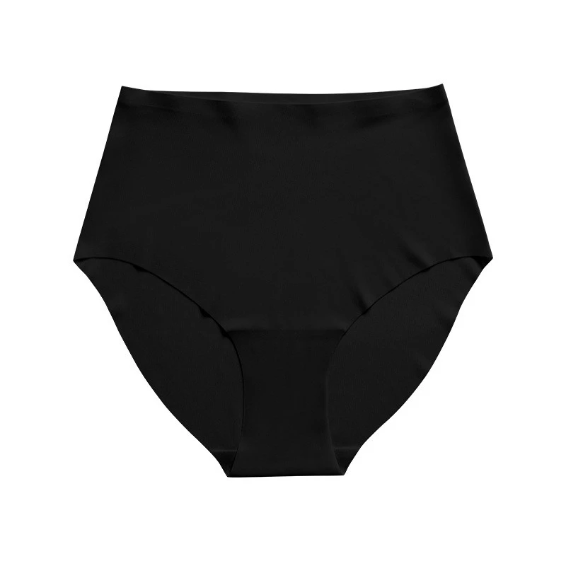 Seamless Silk-Like High Waist Cotton Gusset Women's Underwear No Wedgie For Yoga & Gym
