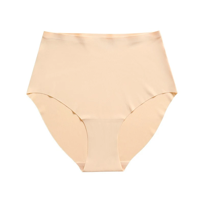 Seamless Silk-Like High Waist Cotton Gusset Women's Underwear No Wedgie For Yoga & Gym